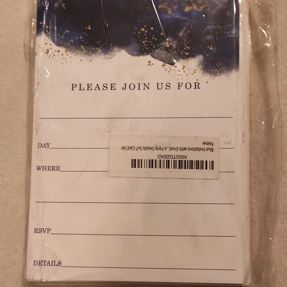 Blue and Gold Invitation Cards